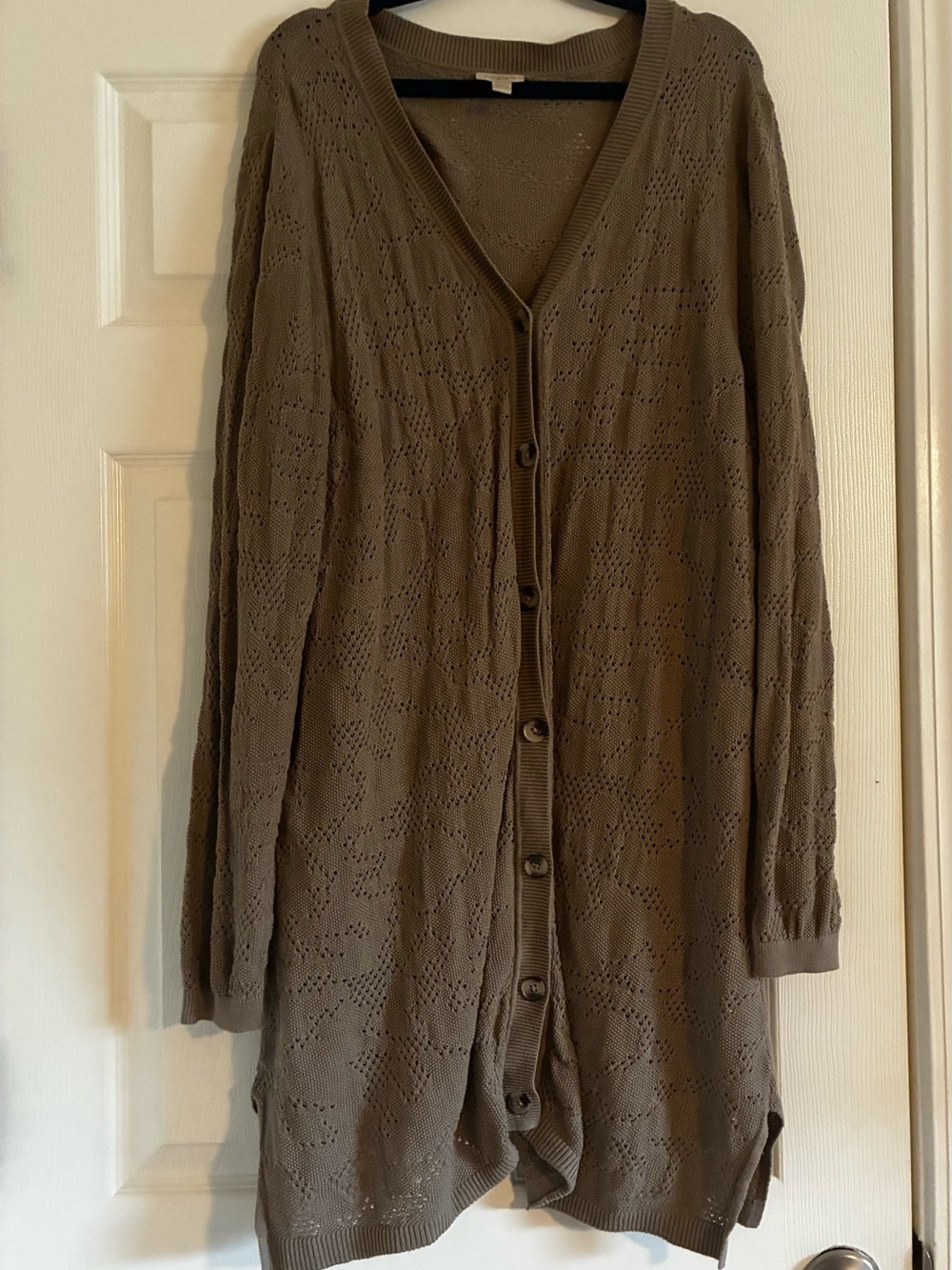 LOGO by Lori Goldstein Button Front Cardigan